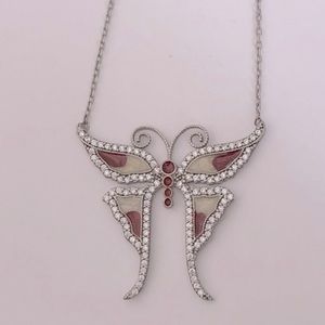 🦋 Butterfly 925 silver cz necklace